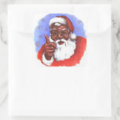 Afrikaanse Amerikaanse zwarte kerstman Vierkante Sticker (Tas)