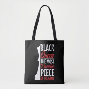Afrikaanse Amerikaanse zwarte koningin met de krac Tote Bag