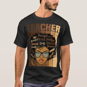 Afrikaanse Amerikaanse zwarte leraar Retro zwarte T-shirt