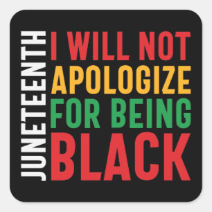 Afrikaanse Amerikaanse zwarte pride Juneteenth Vierkante Sticker