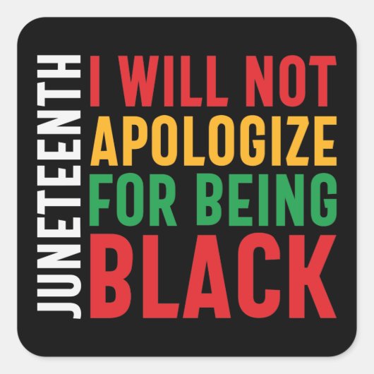 Afrikaanse Amerikaanse zwarte pride Juneteenth Vierkante Sticker (Voorkant)