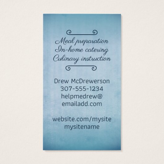 Afrikaanse Amerikaanse zwarte vrouw kookt chef-kok Visitekaartje (Achterkant)