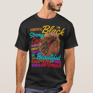 Afrikaanse Amerikaanse zwarte Vrouw Zwarte Geschie T-shirt