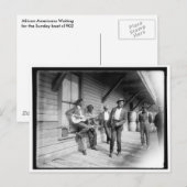 Afrikaanse Amerikanen wachten op de Boat c1902 Briefkaart (Voorkant / Achterkant)