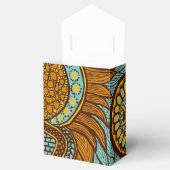 Afrikaanse Ankara Aqua Bruin Gouden Bloemen Bedankdoosjes (Geopend)