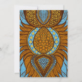 Afrikaanse Ankara Aqua Gold Bloemen Bruiloft Uitno Kaart (Achterkant)