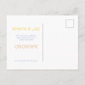 Afrikaanse Ankara Blauw Goud Bloemen Save the Date Aankondigingskaart (Achterkant)