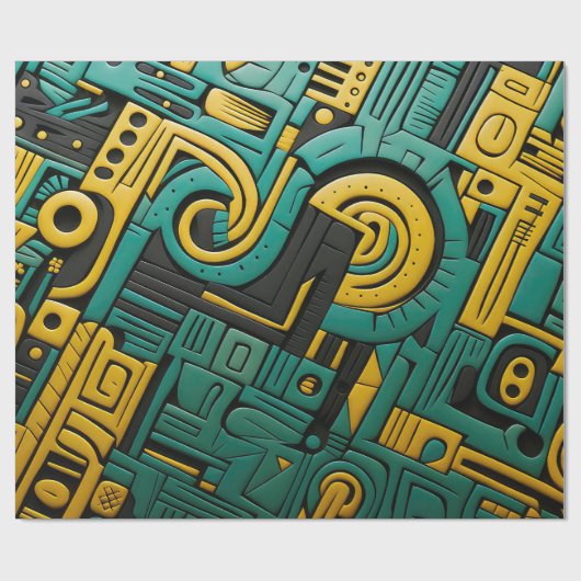Afrikaanse Ankara Emerald Matrix Cadeaupapier (Vlak)