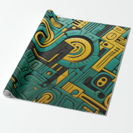 Afrikaanse Ankara Emerald Matrix Cadeaupapier
