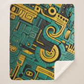 Afrikaanse Ankara Emerald Matrix Sherpa Deken (Voorkant)