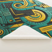 Afrikaanse Ankara Emerald Matrix Sherpa Deken (3/4)