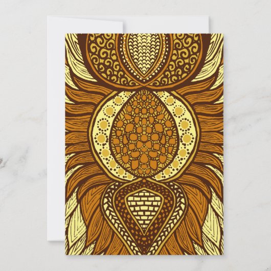 Afrikaanse Ankara Geel Goud Bloemen Bruiloft Uitno Kaart (Achterkant)