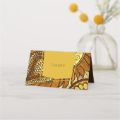 Afrikaanse Ankara Geel Goud Bloemen Tafel Plaats K Plaatskaartje (Achterkant)