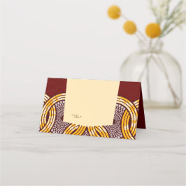 Afrikaanse Ankara Kiteng Goud Bloemen Tafel Plaats Plaatskaartje