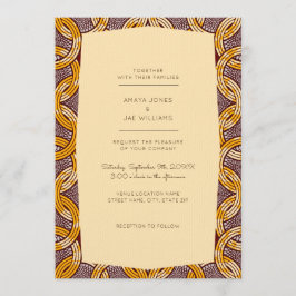 Afrikaanse Ankara Kitenge Gold bruiloft uitnodigin Kaart