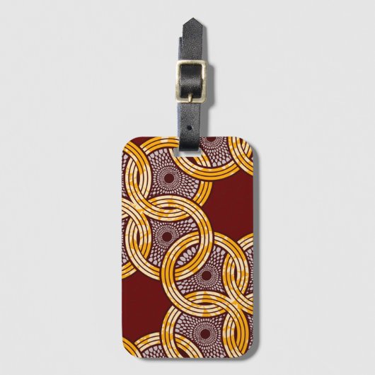Afrikaanse Ankara Kitenge Gouden Bagage Bagagelabel (Voorkant (verticaal))