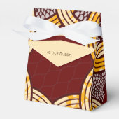 Afrikaanse Ankara Kitenge Gouden Bloemen Bedankdoosjes (Voorkant Zijde)