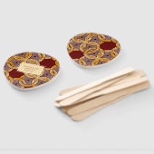 Afrikaanse Ankara Kitenge Gouden Bloemen Hand Fans Handwaaier (Niet-gemonteerd)