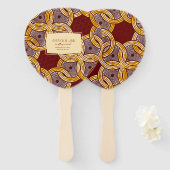 Afrikaanse Ankara Kitenge Gouden Bloemen Hand Fans Handwaaier (Voorkant en achterkant)
