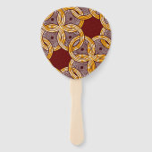 Afrikaanse Ankara Kitenge Gouden Bloemen Hand Fans Handwaaier (Achterkant)