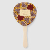 Afrikaanse Ankara Kitenge Gouden Bloemen Hand Fans Handwaaier (Voorkant)
