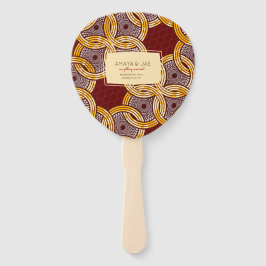 Afrikaanse Ankara Kitenge Gouden Bloemen Hand Fans Handwaaier