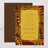 Afrikaanse Ankara Maroon Bloemen bruiloft uitnodig Kaart (Voorkant / Achterkant)