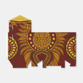 Afrikaanse Ankara Maroon Bruin Gouden Bloemen Bedankdoosjes (Uitgevouwen)
