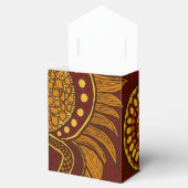 Afrikaanse Ankara Maroon Bruin Gouden Bloemen Bedankdoosjes (Geopend)