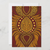 Afrikaanse Ankara Maroon Goud Bloemen Bruiloft Uit Kaart (Achterkant)