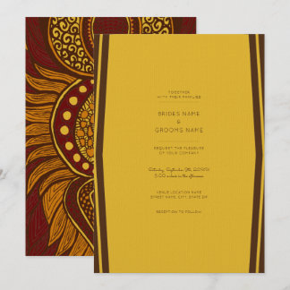 Afrikaanse Ankara Maroon Goud Bloemen Bruiloft Uit Kaart