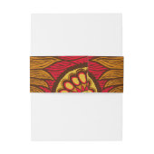 Afrikaanse Ankara Rode Bloemen Belly Band Uitnodigingen Wikkel (Achterkant Voorbeeld)