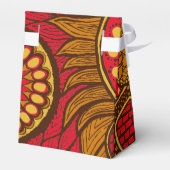 Afrikaanse Ankara Rood Bruin Goud Bloemen Bedankdoosjes (Achterkant)