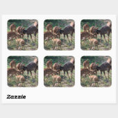 Afrikaanse Antilope Scene Vierkante Sticker (Vel)