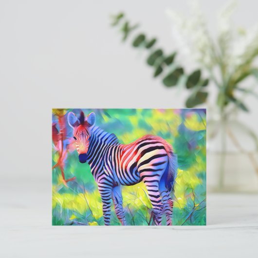 Afrikaanse baby zebra briefkaart (Staand voorkant)