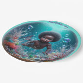 Afrikaanse Baby Zeemeermin Bubble Papieren Bordje (Gekanteld)