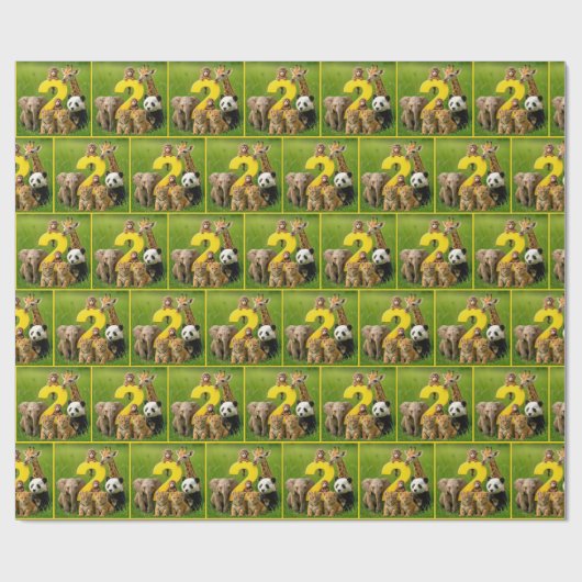 Afrikaanse babydieren met een grote twee cadeaupapier (Vlak)