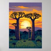 Afrikaanse Baobab bomen Poster (Voorkant)
