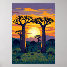 Afrikaanse Baobab bomen Poster