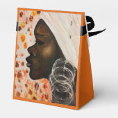 Afrikaanse Beauty Woman Favor Box - Schilderen Bedankdoosjes (Achterkant)