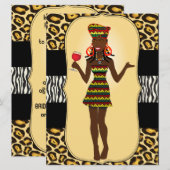 Afrikaanse Birthday BridalShower Bachelor Party Kaart (Voorkant / Achterkant)