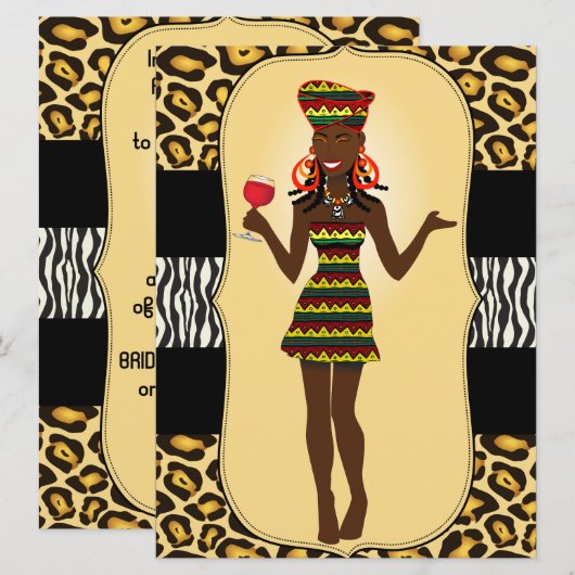 Afrikaanse Birthday BridalShower Bachelor Party Kaart (Voorkant / Achterkant)