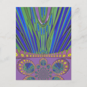 Afrikaanse Blauwe Paarse Decoratieve Kunst Designp Briefkaart