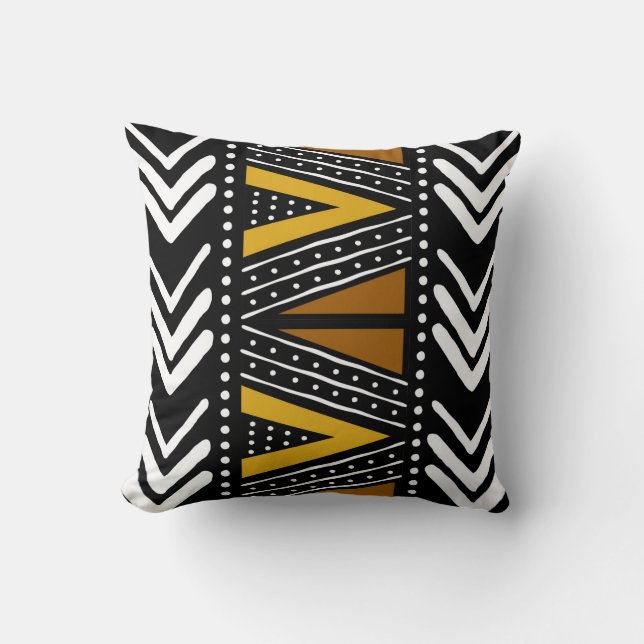 Afrikaanse Bogolan Design Pillow Kussen (Voorkant)
