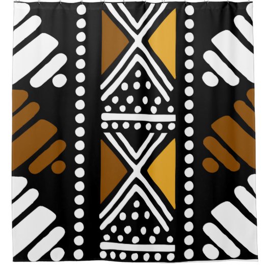 Afrikaanse Bogolan modder doek douchegordijn ontwe (Voorkant)