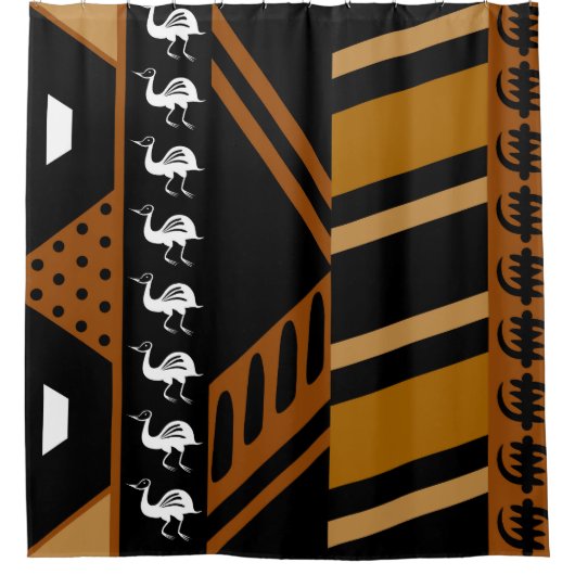 Afrikaanse Bogolan modder doek douchegordijn ontwe (Voorkant)