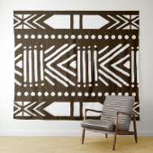 Afrikaanse Bogolan Tapestry Wandkleed (In Situ (horizontaal))