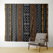 Afrikaanse Bogolan Tapestry Wandkleed (In Situ (horizontaal))