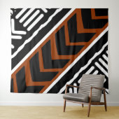 Afrikaanse Bogolan Tapestry Wandkleed (In Situ (horizontaal))
