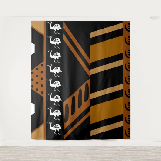 Afrikaanse Bogolan Tapestry Wandkleed (Voorkant)